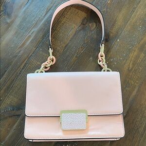 Michael Kors Pink Leather Shoulder Bag with Gold Hardware